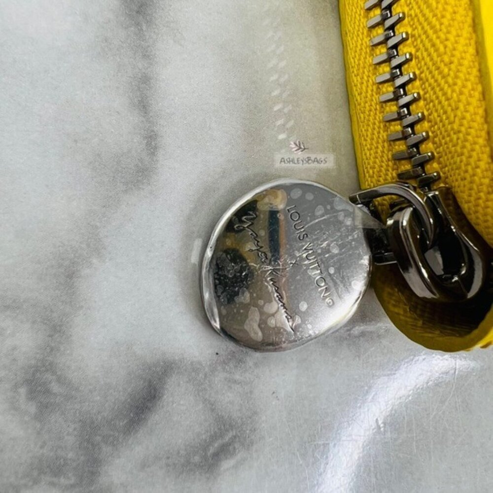 Louis Vuitton x Yayoi Kusama Zippy Wallet Epi Leather In Jaune Noir - Picture 14 of 16